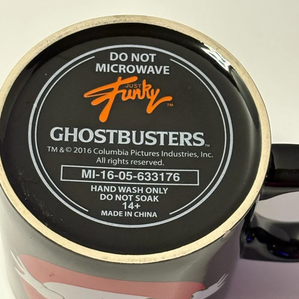 Ghostbusters Coffee Mug Cup Just Funky 2017 Black Red White Jumbo